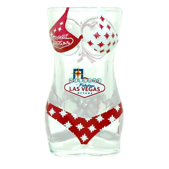 Las Vegas Nevada Pink White Full Body Bikini 3D Shot Glass