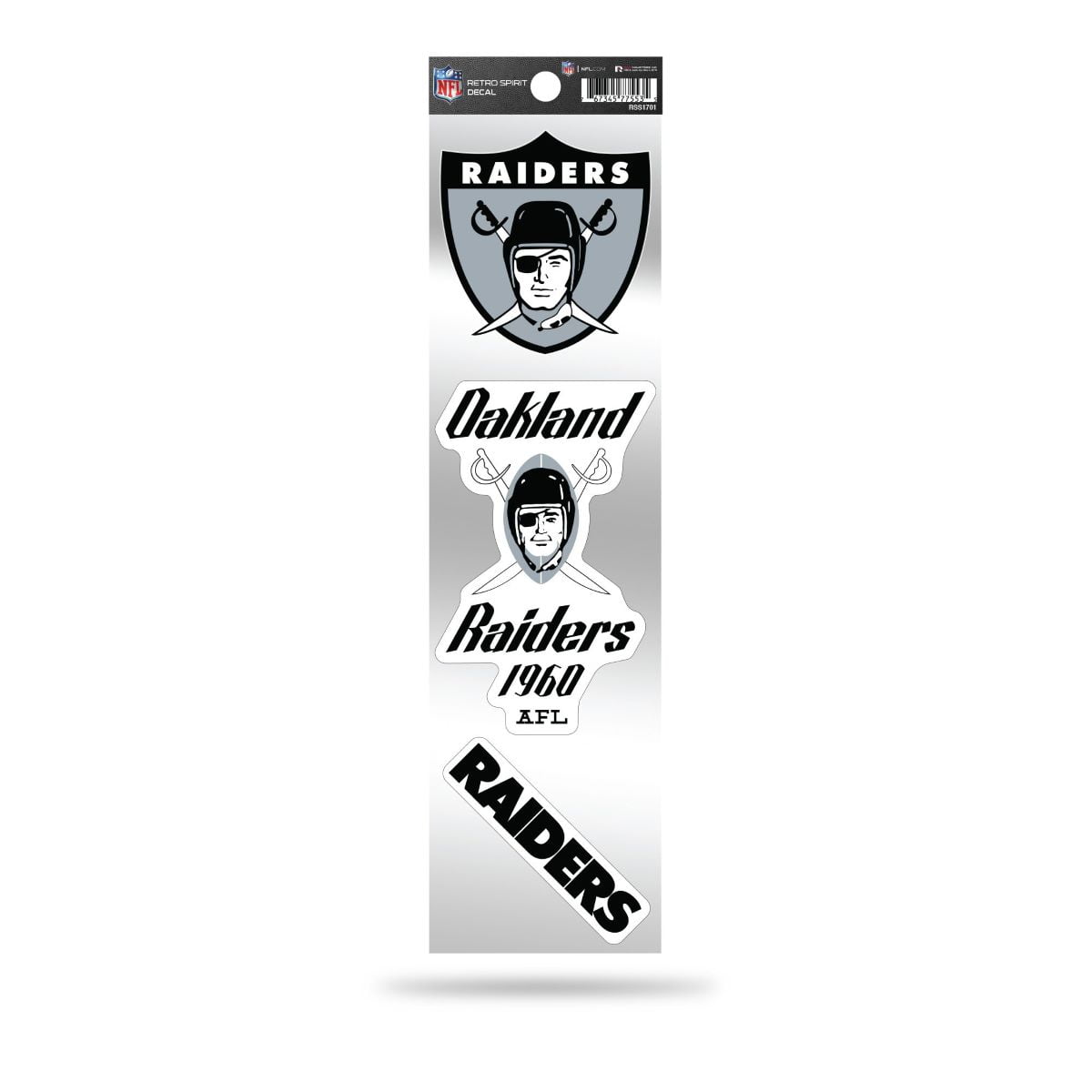 Las Vegas / Oakland NFL Raiders 3 Piece Retro Spirit Sticker