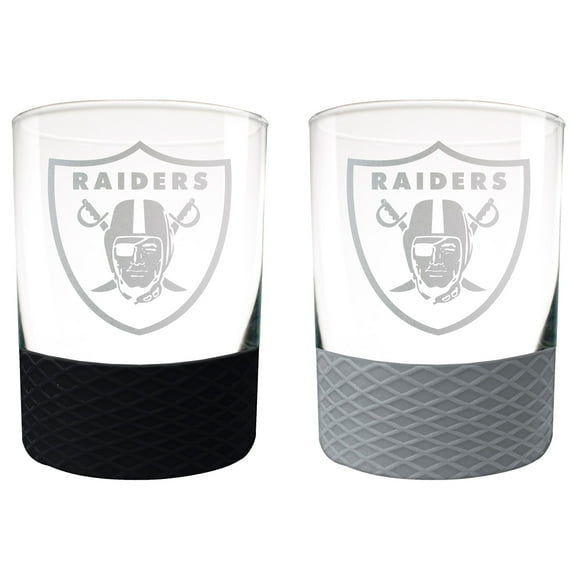 Las Vegas Raiders 14oz. Commissioner Rocks Glass Two-Piece Set