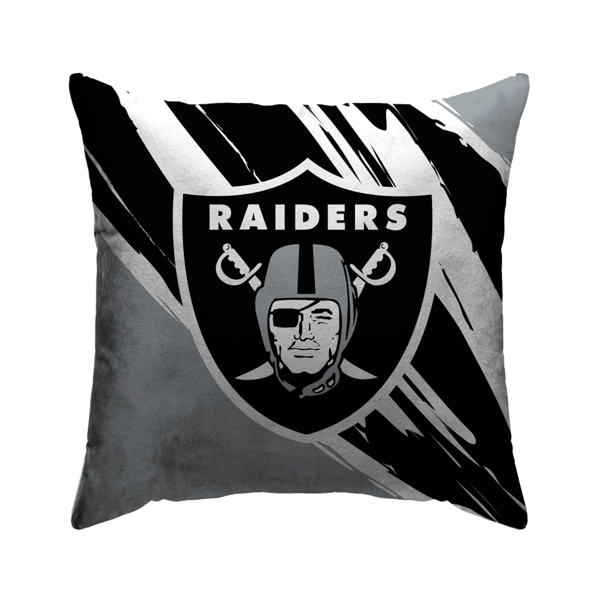 Las Vegas Raiders Black and Gray Polyester Throw Pillow