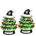 thumbnail image 1 of Las Vegas Raiders 2-Pack 4" Ceramic LED Christmas Tree Set, 1 of 3