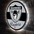 thumbnail image 1 of Las Vegas Raiders 23" LED Retro Logo Round Wall Sign, 1 of 3