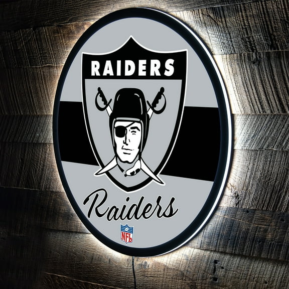 Las Vegas Raiders 23" LED Retro Logo Round Wall Sign