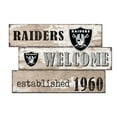 thumbnail image 1 of Las Vegas Raiders 24" 3-Plank Welcome Sign, 1 of 1
