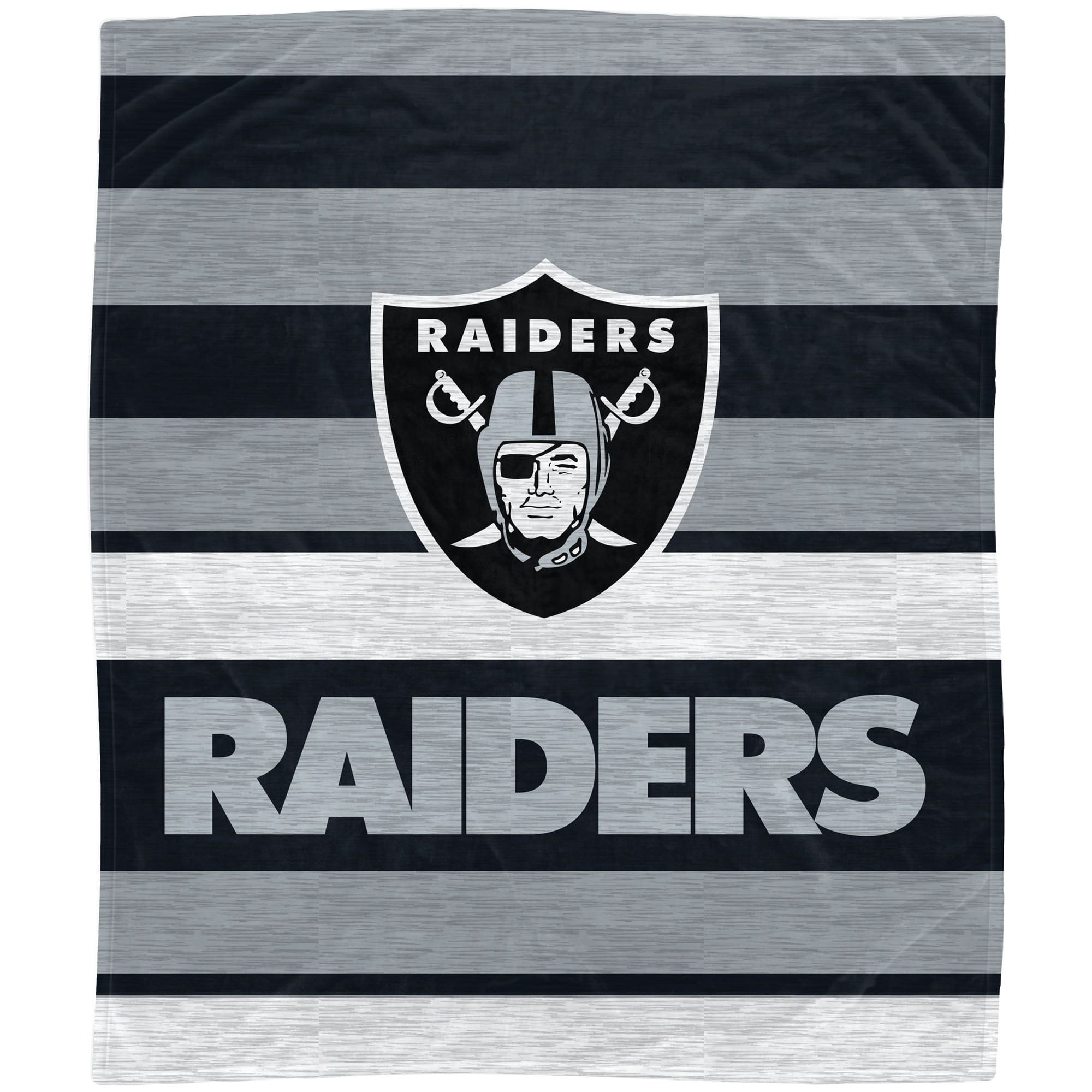 Las Vegas Raiders 50 x 60 Stripe Flannel Fleece Blanket