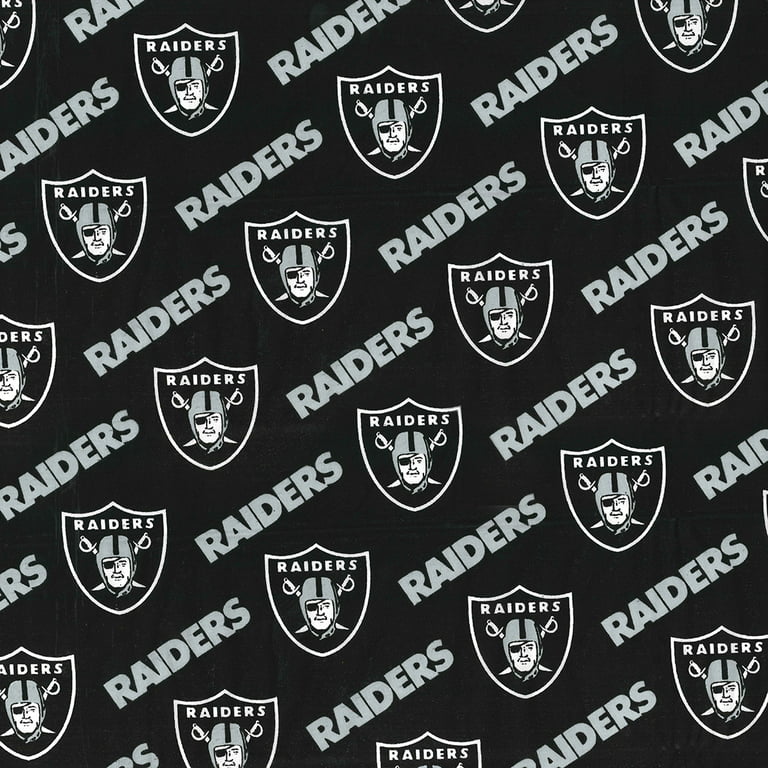 Las Vegas Raiders 58 100% Cotton Logo Sports Sewing & Craft Fabric 10 yd  By the Bolt, Black and Gray 