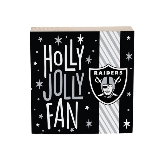 Las Vegas Raiders 6" Holiday Wood Plock Shelf Sign