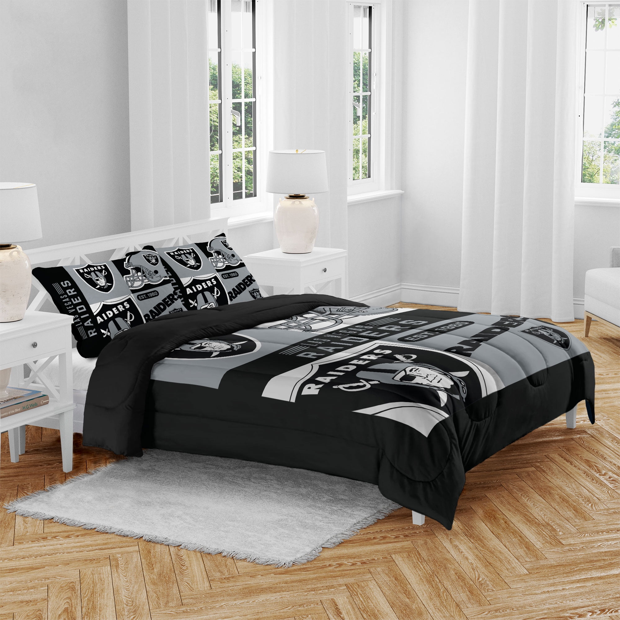 Las Vegas Raiders NFL Licensed Status Bed In A Bag Comforter & Sheet Set  - On Sale - Bed Bath & Beyond - 34843029