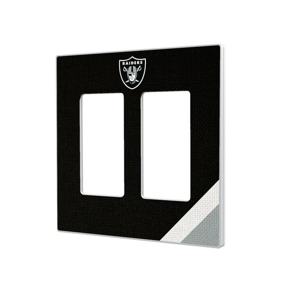 Las Vegas Raiders Diagonal Stripe Double Rocker Light Switch Plate
