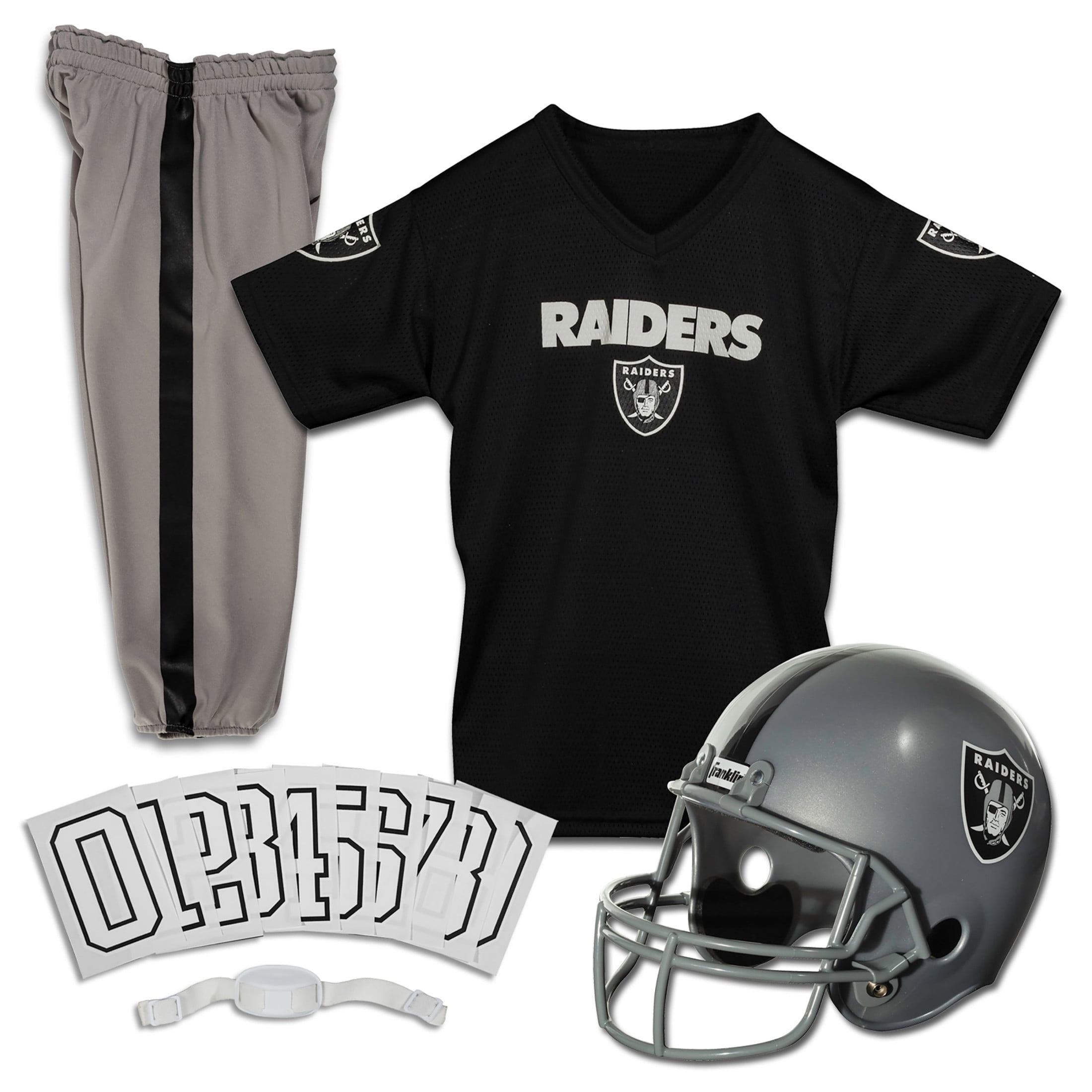 Franklin Sports Brandclub Franklin Sports Las Vegas Raiders Kids NFL Uniform Set Youth NFL Team Jersey Helmet Pants Apparel Costume Official NFL Gear Youth Medium
