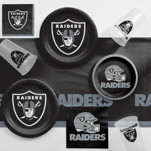 Las Vegas Raiders Game Day Party Supplies Kit for 8 Guests