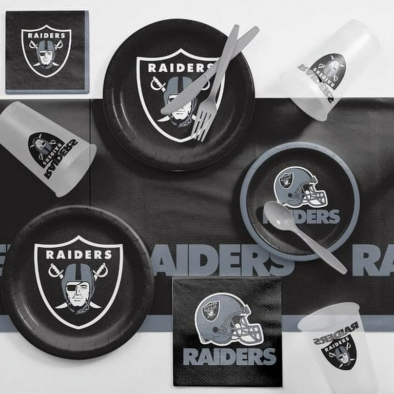 Las Vegas Raiders Game Day Party Supplies Kit for 8 Guests 