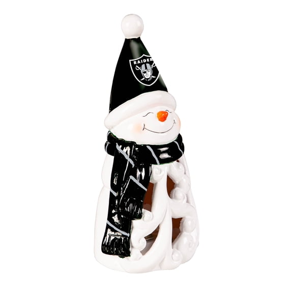 Las Vegas Raiders LED 8" Snowman Lit Garden Statue