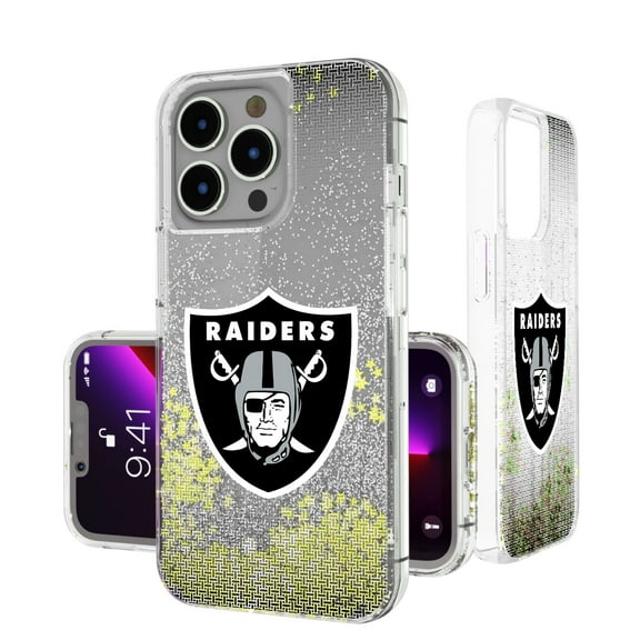 Las Vegas Raiders Linen Logo iPhone Glitter Case