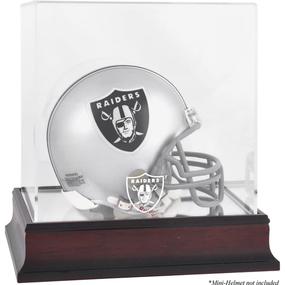 Las Vegas Raiders Mahogany Logo Mini Helmet Display Case