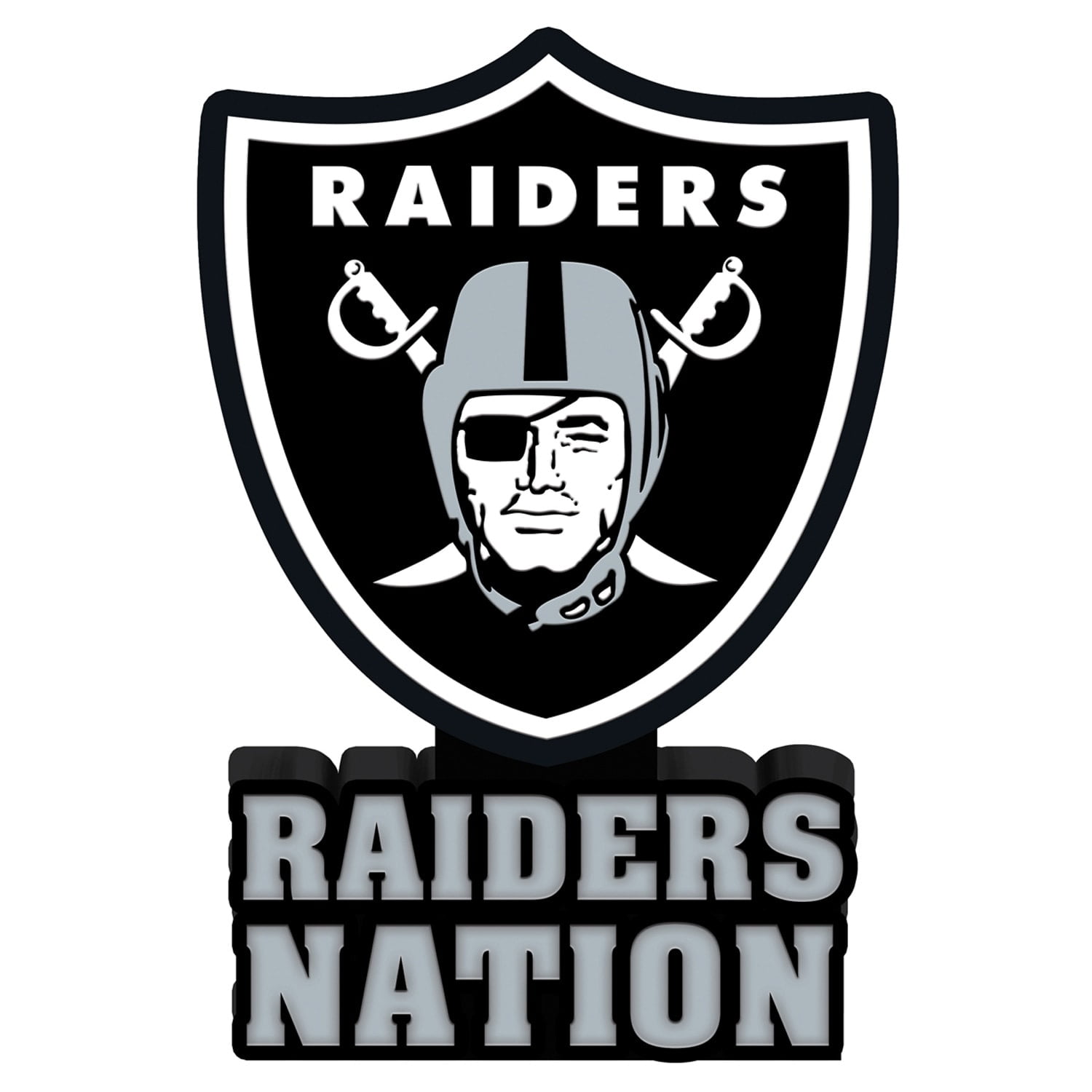 Las Vegas Raiders Black and Silver Polyresin Mascot Garden Statue