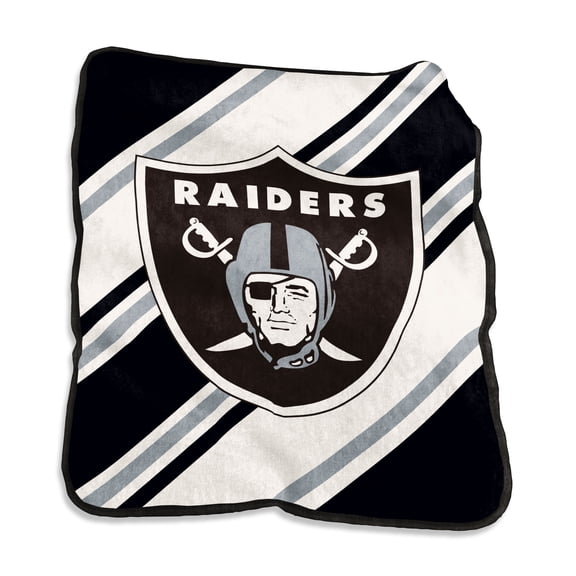 Logo Brands Las Vegas Raiders 50" x 60" Raschel Stripe Throw Blanket
