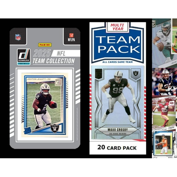Las Vegas Raiders Team Pack 20 Cards Bo Jackson + 2024 Donruss Team Set brock Bowers RC