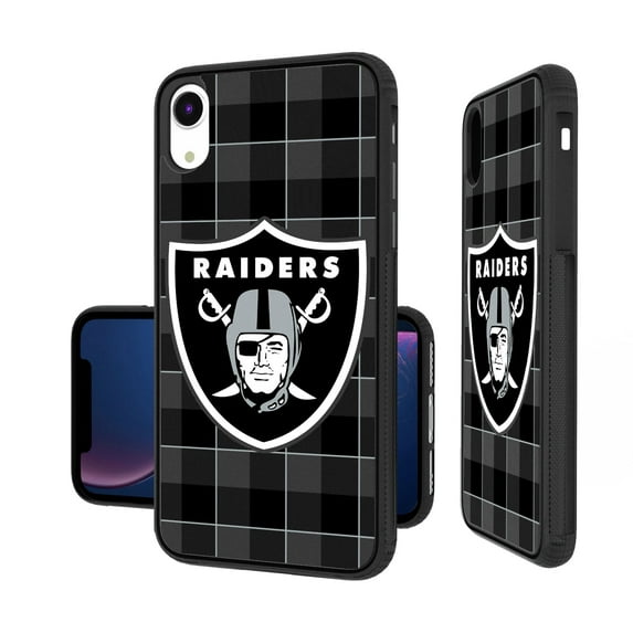 Las Vegas Raiders iPhone Plaid Design Bump Case