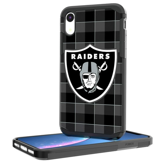 Las Vegas Raiders iPhone Rugged Plaid Design Case