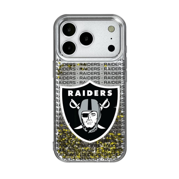 Las Vegas Raiders iPhone Text Backdrop Design Glitter Case