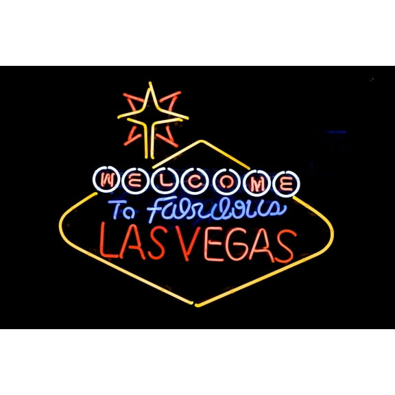 Las Vegas Sign Poster Welcome to Fabulous LV 16in x 24in Poster Square Adults Western Graphic
