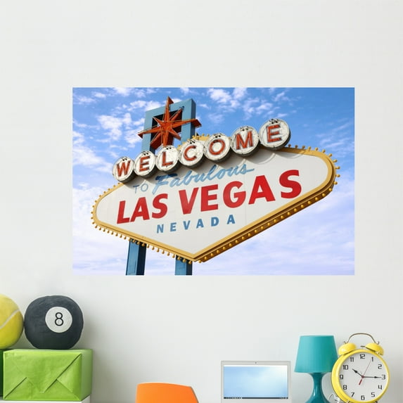 Las Vegas Sign Wall Mural by Wallmonkeys Peel and Stick Graphic (48 in W x 32 in H) WM188632