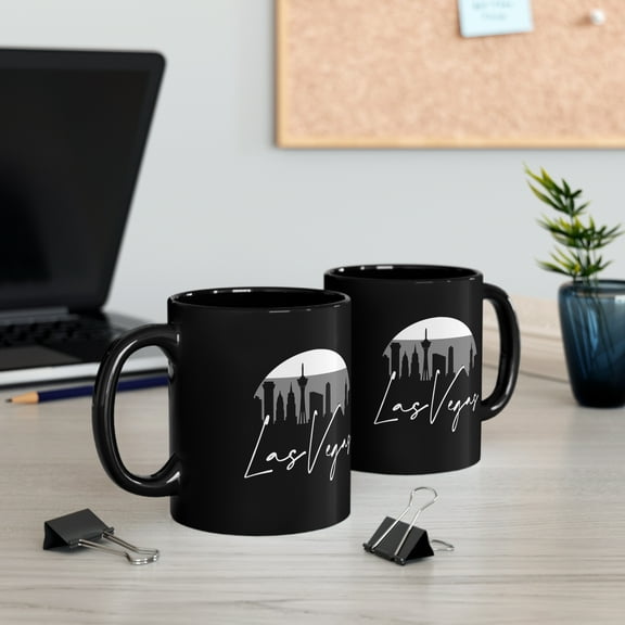 Las Vegas Skyline Coffee Mug - 11oz Black Ceramic Mug