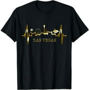 Las Vegas Skyline Heartbeat I Love Nevada USA Las Vegas T-Shirt