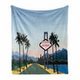 thumbnail image 1 of Las Vegas Soft Flannel Fleece Blanket, Silhouette of the City with a Welcome Sign Nevada State America in Cartoon Design, Cozy Plush for Indoor and Outdoor Use, 70" x 90", Multicolor, by Ambesonne, 1 of 6