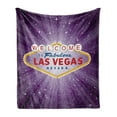thumbnail image 1 of Las Vegas Soft Flannel Fleece Throw Blanket, Welcome to Fabulous Las Vegas Sign United States Nevada with Starburst Stripes, Cozy Plush for Indoor and Outdoor Use, 60" x 80", Multicolor, by Ambesonne, 1 of 6