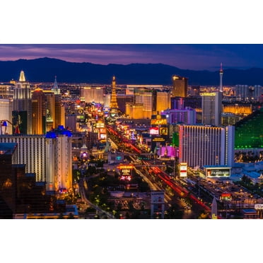 Las Vegas Strip At Twilight Photo Photograph Cool Wall Art Print Poster 18x12
