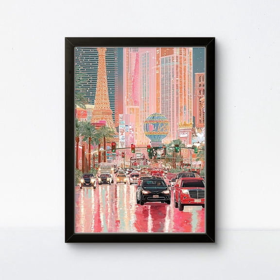Las Vegas Strip Neon City Travel Wall Art Unframed Paper Poster 11x14in