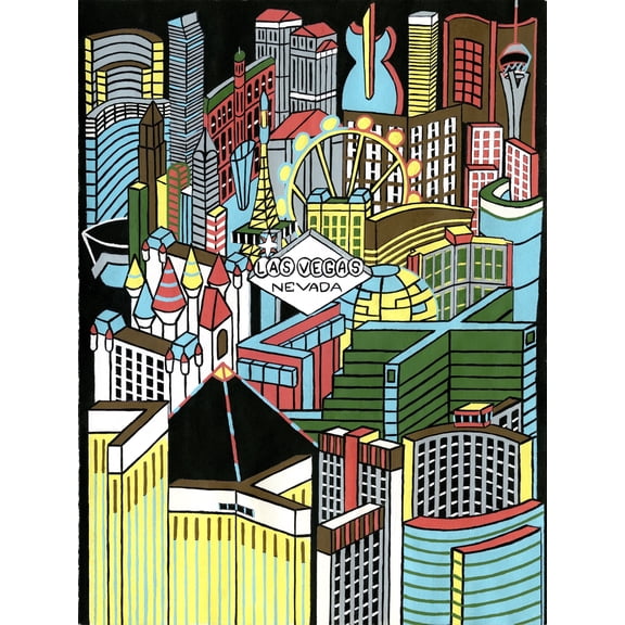 Josh Blaney 2028 Las Vegas Strip Aerial View 16x20 in Fine Art Poster
