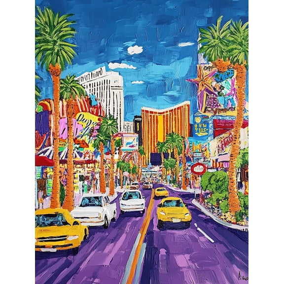 Las Vegas Strip Street Scene Canvas Print/PaintingSuitable for Living RoomOfficeHotelRestaurant Decoration