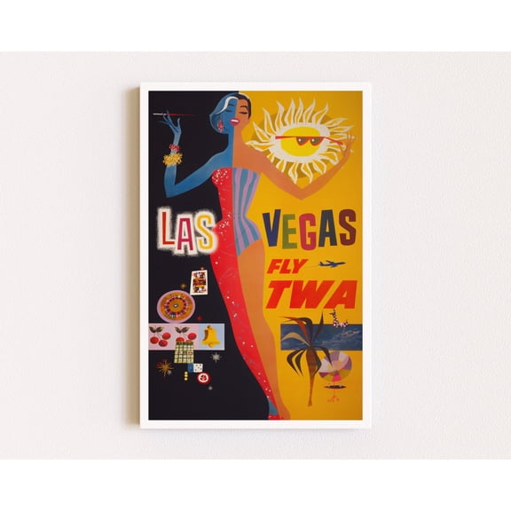 Las Vegas Twa Retro Travel Poster, Colorful Wall Art , Poster Print Only