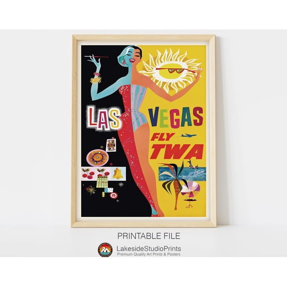 Las Vegas Vintage Travel Poster, 16x24 UNFRAMED