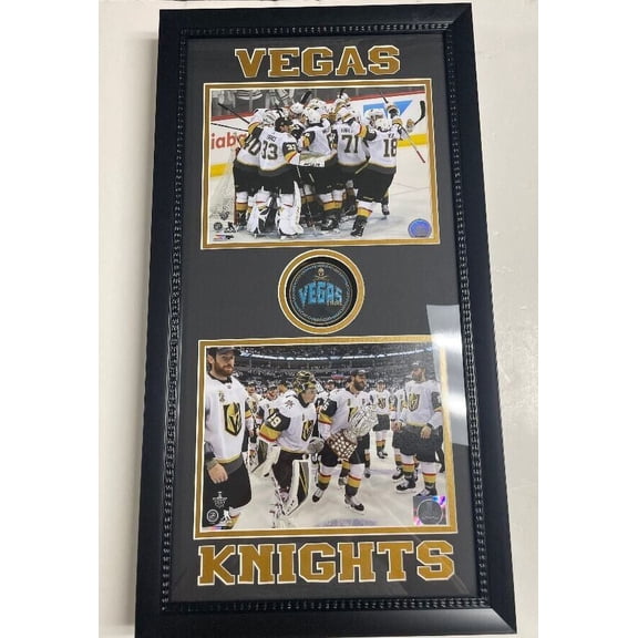 Las Vegas hockey team celebration Hockey Puck Shadowbox