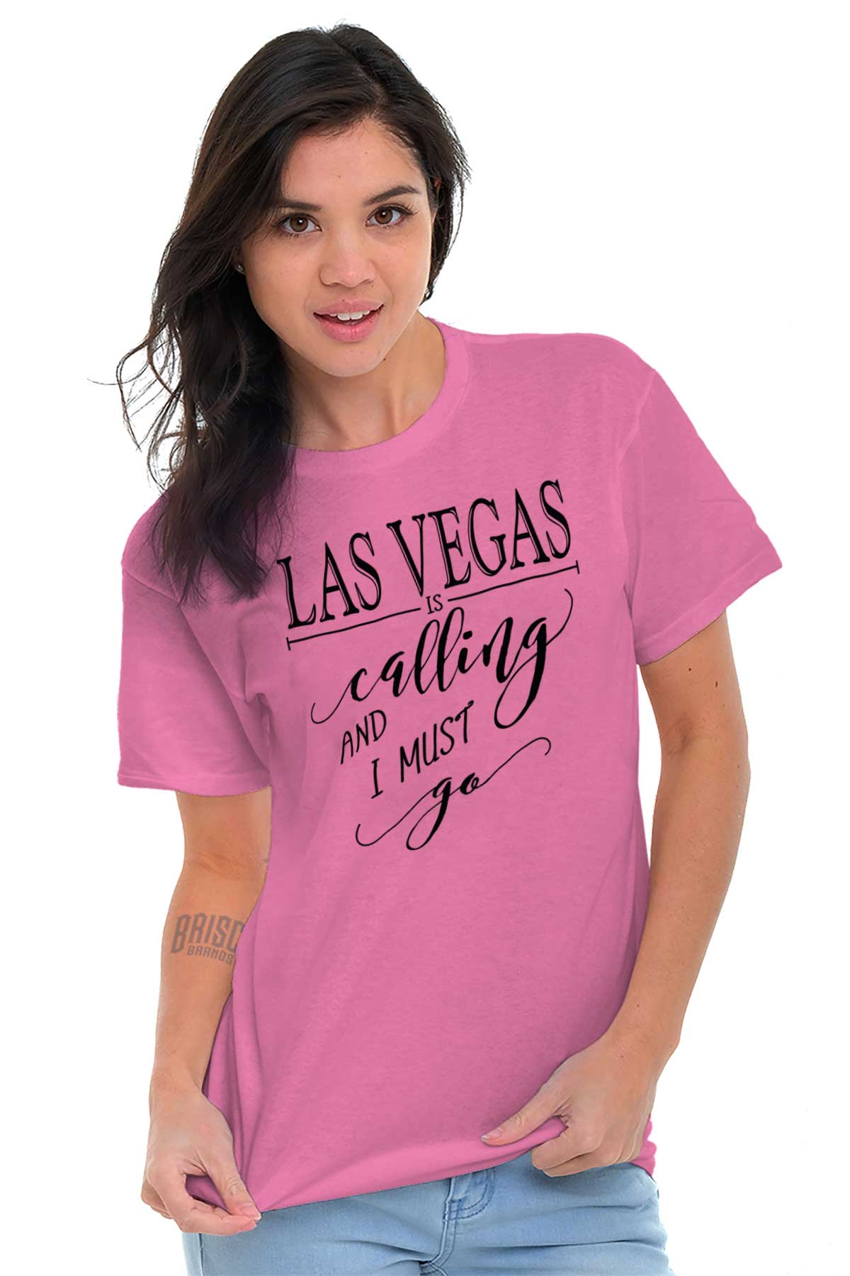 Las Vegas is Calling I Must Go Women's Graphic T Shirt Tees Brisco Brands M - image 1 of 6