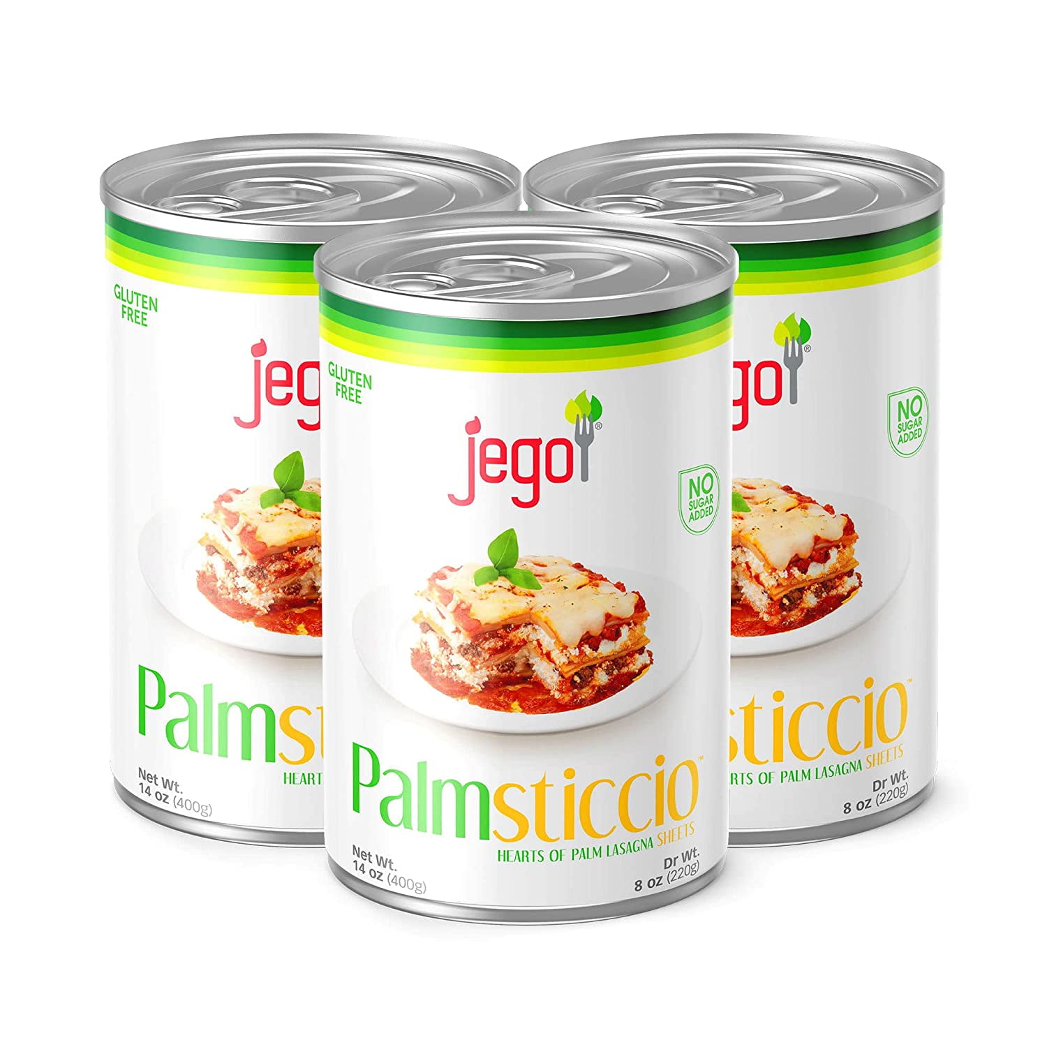 Lasagna Noodles Gl (Pack of 3) Keto, Low Carb, Healthy Heart of Palm