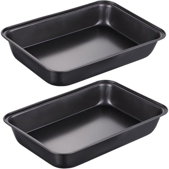 Lasagna Pan 2 Pcs - 1172 inch Rectangular Deep Cake Brownie Pan with Stainless Steel Core & Non Stick Coating - for Baking Roasting, Toxic Free & Durable, Oven Safe & Easy Clean