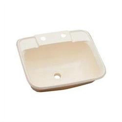 Parchment Rectangular ABS Undermount Lavatory Sink with Faucet Holes