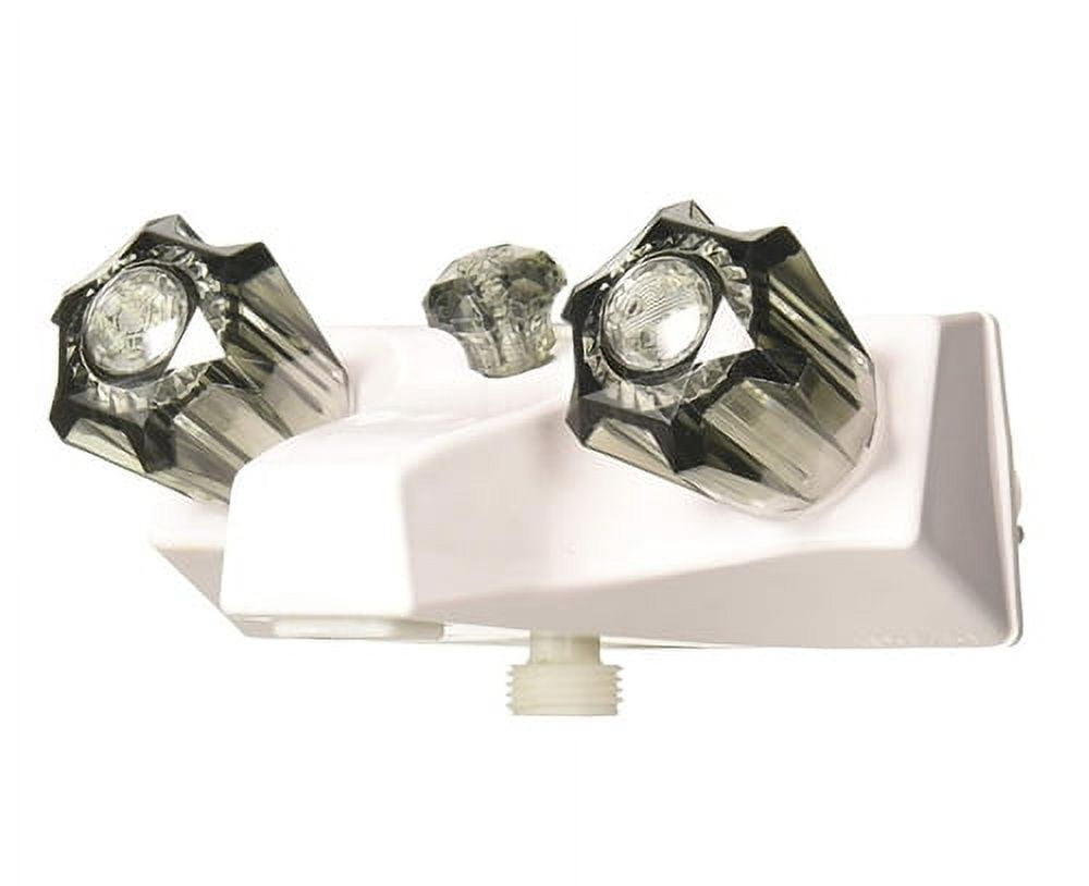 4-Inch Wall-Mounted Chrome and Clear Knob Faucet