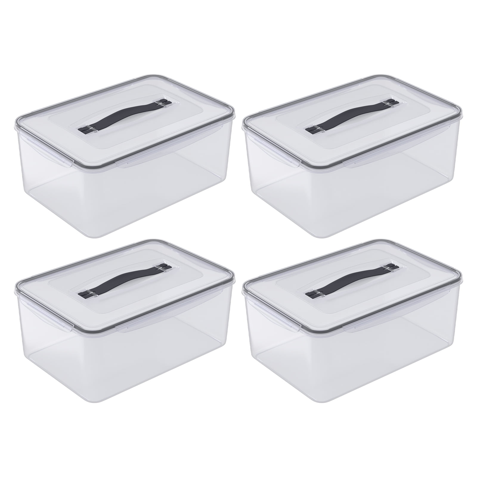 Lasbily 15 L Large Airtight Food Storage Container with Handle, 4 Packs ...