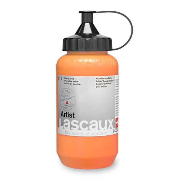Lascaux Artist Acrylic, 390ml Bottle, Diarylide Yellow