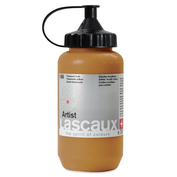 Lascaux Artist Acrylics - Transoxide Yellow, 390 ml Bottle