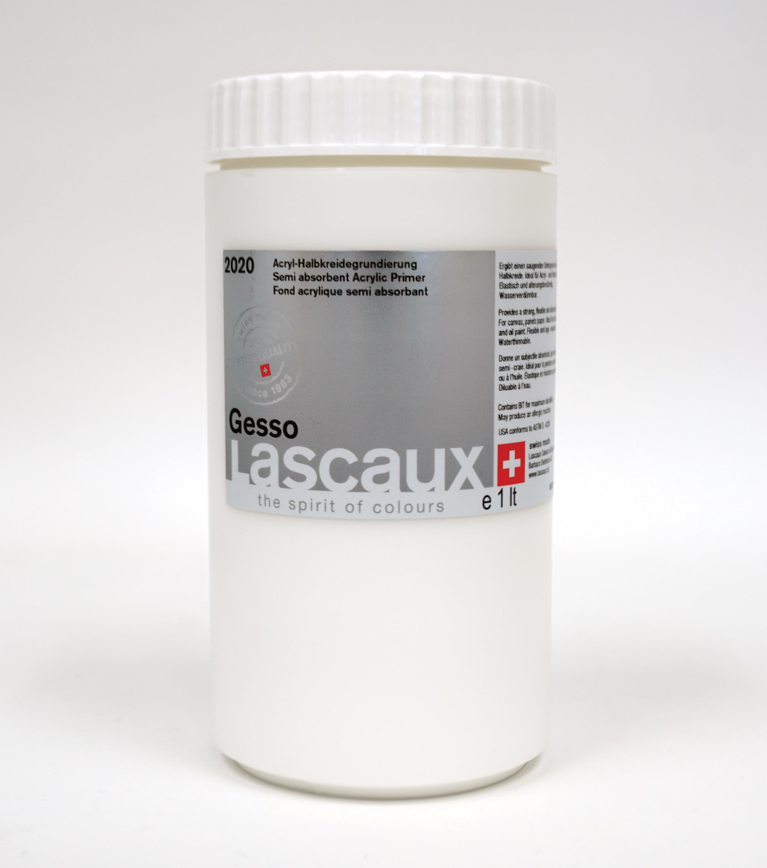Lascaux Sizing & Primer, Gesso, 1L Jar