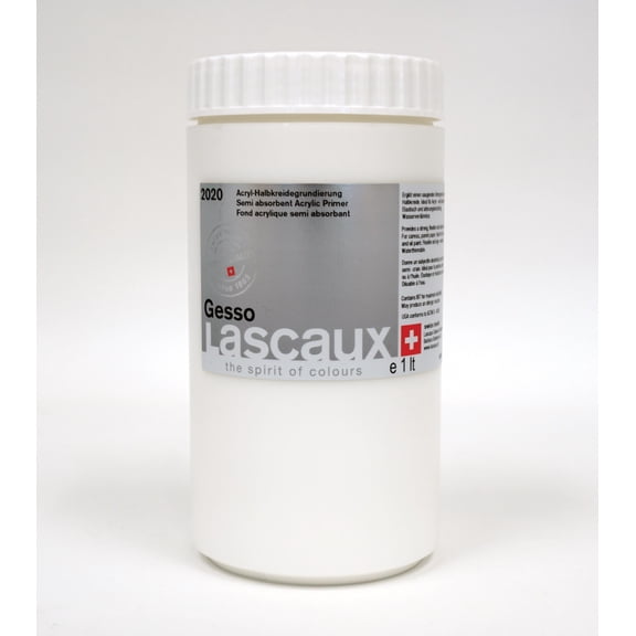 Lascaux Sizing & Primer, Gesso, 1L Jar