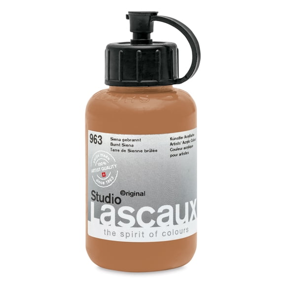 Lascaux Studio Acrylics - Burnt Sienna, 85 ml bottle