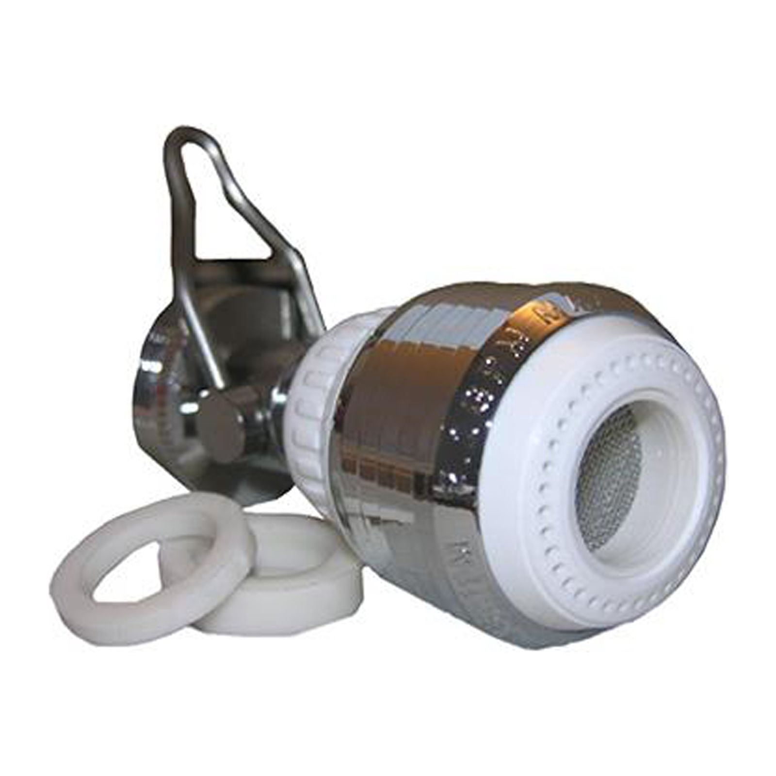 Lasco 09-9925 Swivel Spray Aerator With Flow Adjustment, Dual Thread, Chrome & White, 55/64-In. x 27 Female - Quantity 6